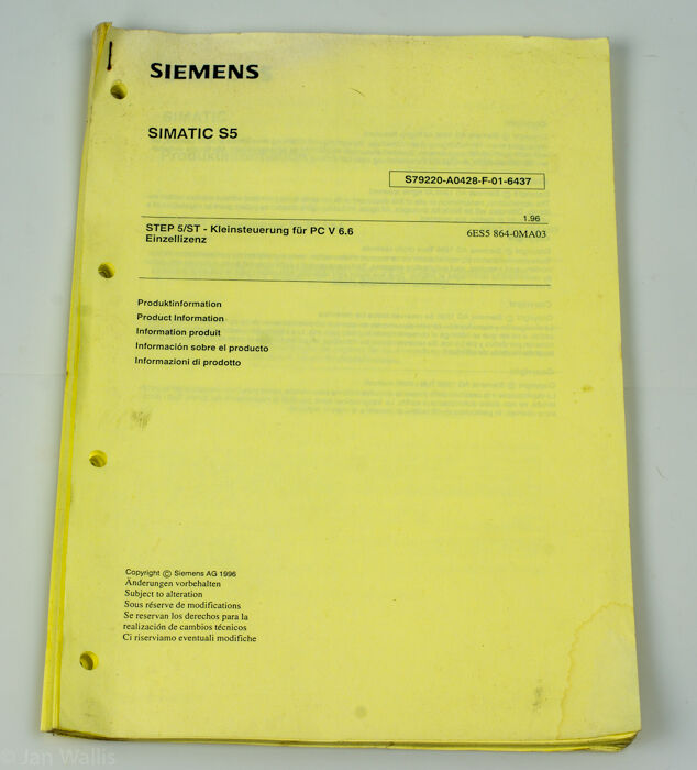 SOFTWARE - SIEMENS SIMATIC S5  STEP 5/ST V6.6