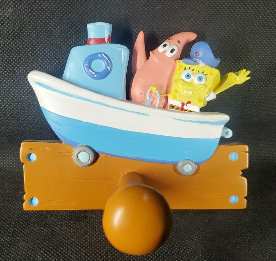 Spongebob Squarepants & Patrick Decorative Wall Hook Nickelodeon 2004 RARE Boat