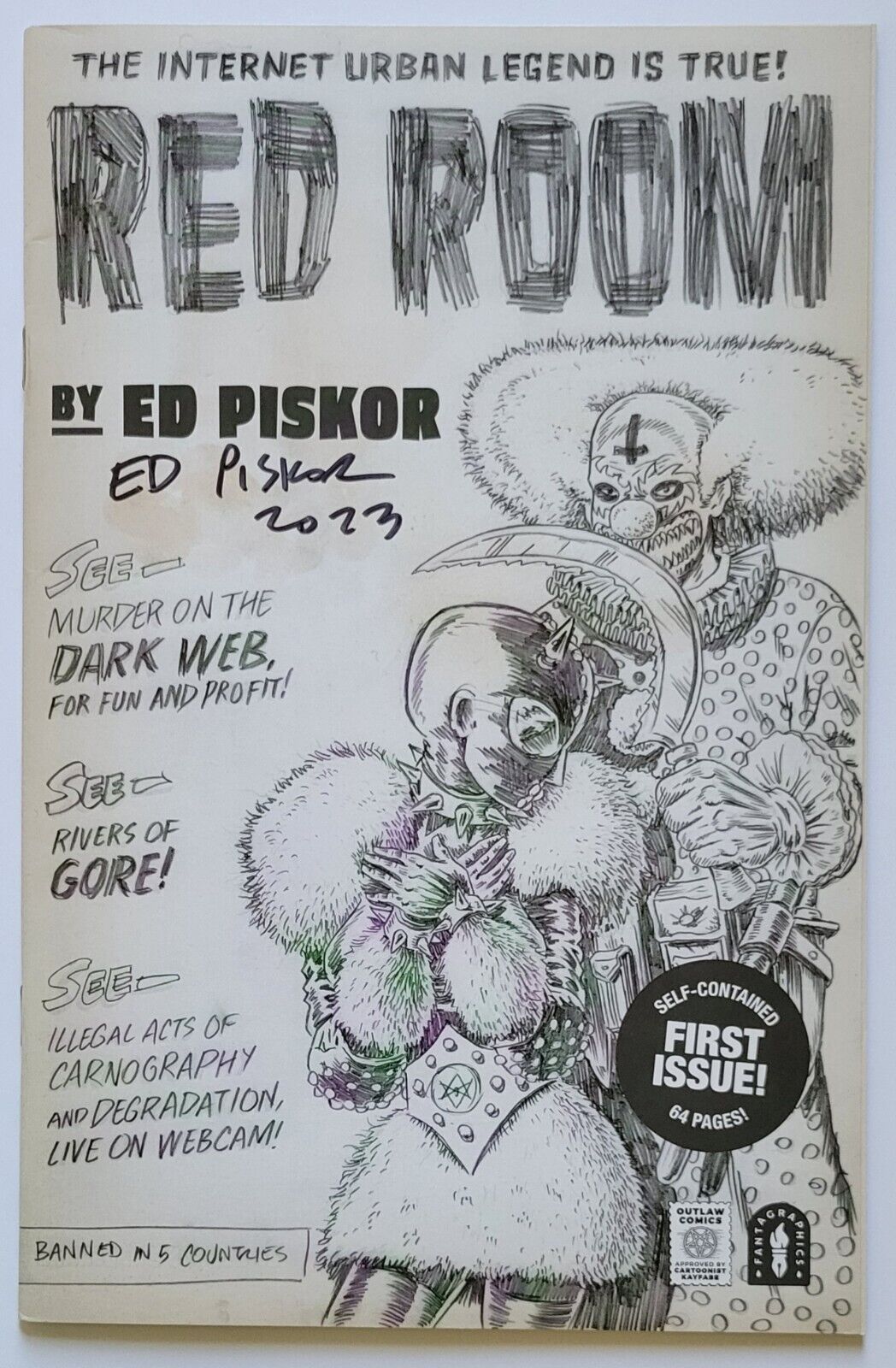 RED ROOM The Anit-Social Network #1 2ND VARIANT 2021 SIGNED BY ED PISKOR + COA