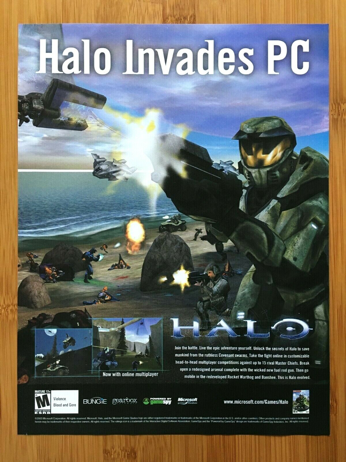 2001 Halo Combat Evolved Original Xbox PC Print Ad/Poster Official FPS Promo Art