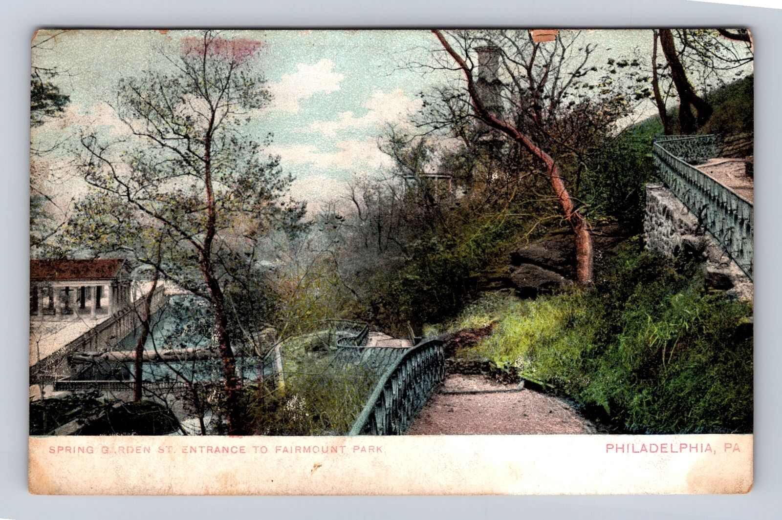 Philadelphia PA-Pennsylvania, Fairmont Park Entrance, Antique Vintage Postcard
