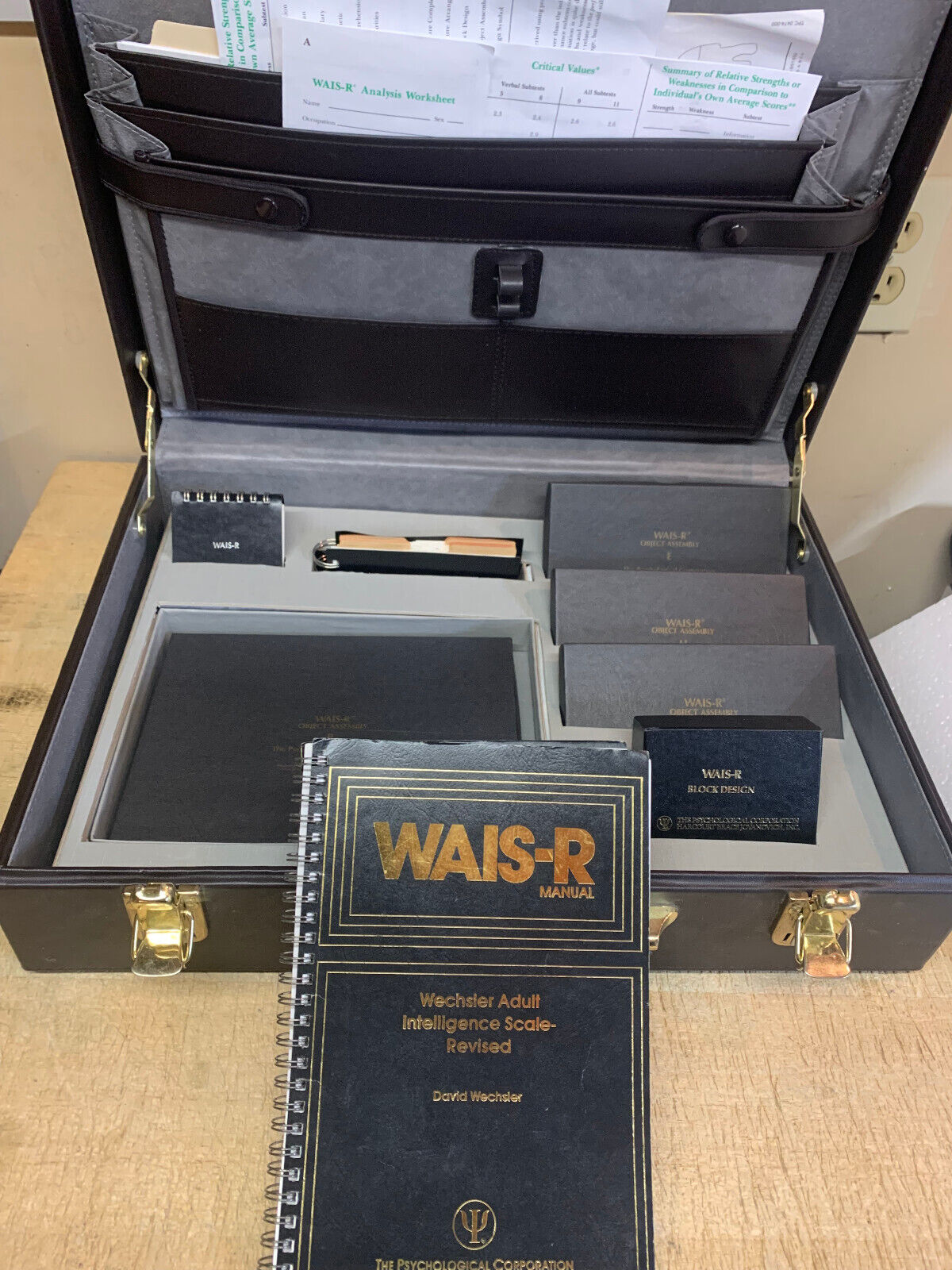 WAIS-R Wechsler Adult Intelligence Scale IQ Test Complete Psychology Kit, Blocks