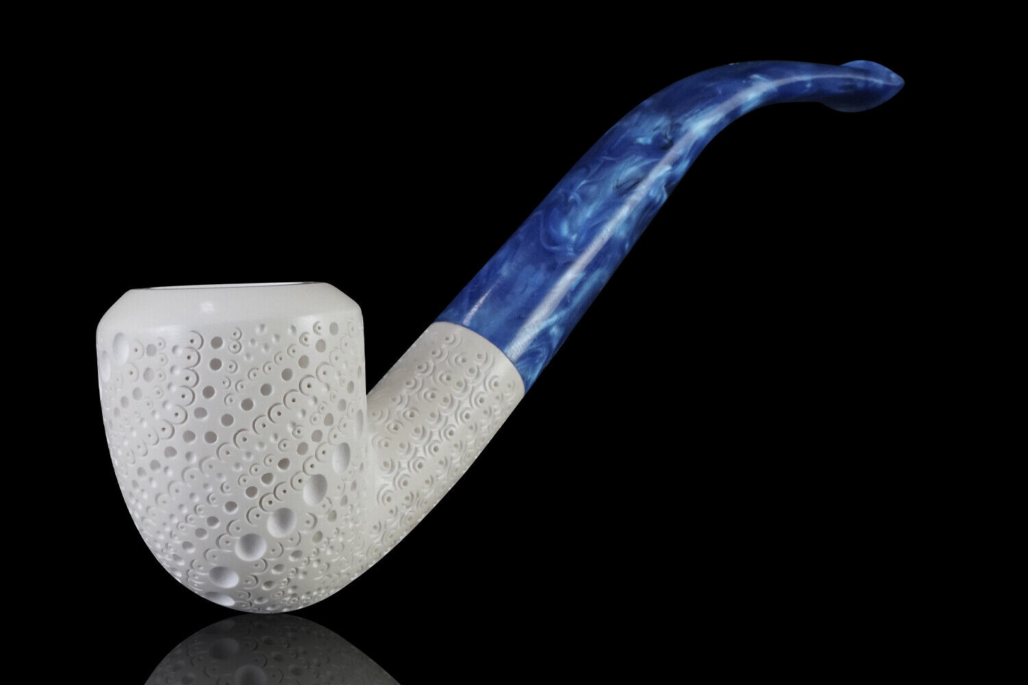 Classic Block Meerschaum Pipe hand carved smoking tobacco with case MD-46