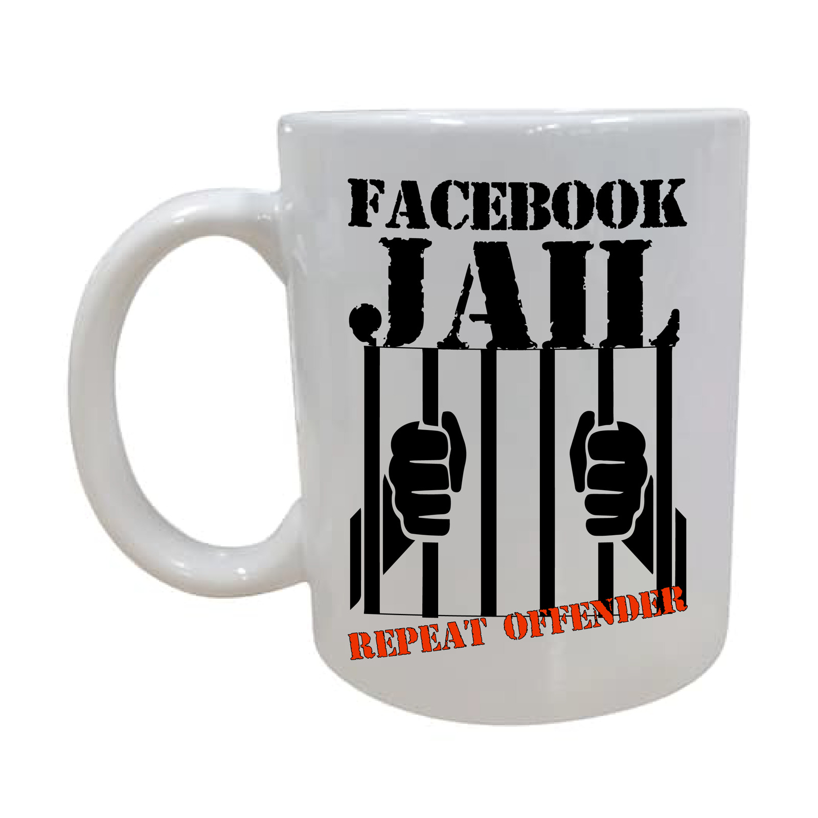 Facebook Jail Inmate Repeat Offender Funny Gift 11 Ounce Coffee Mug