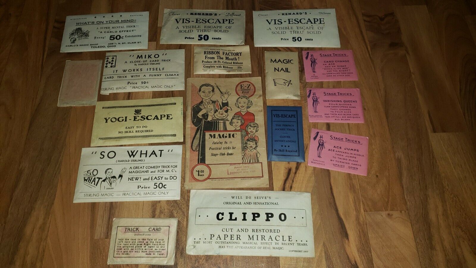 Vintage Magic Trick And Card Tricks Lot. Magic Catalog Too.