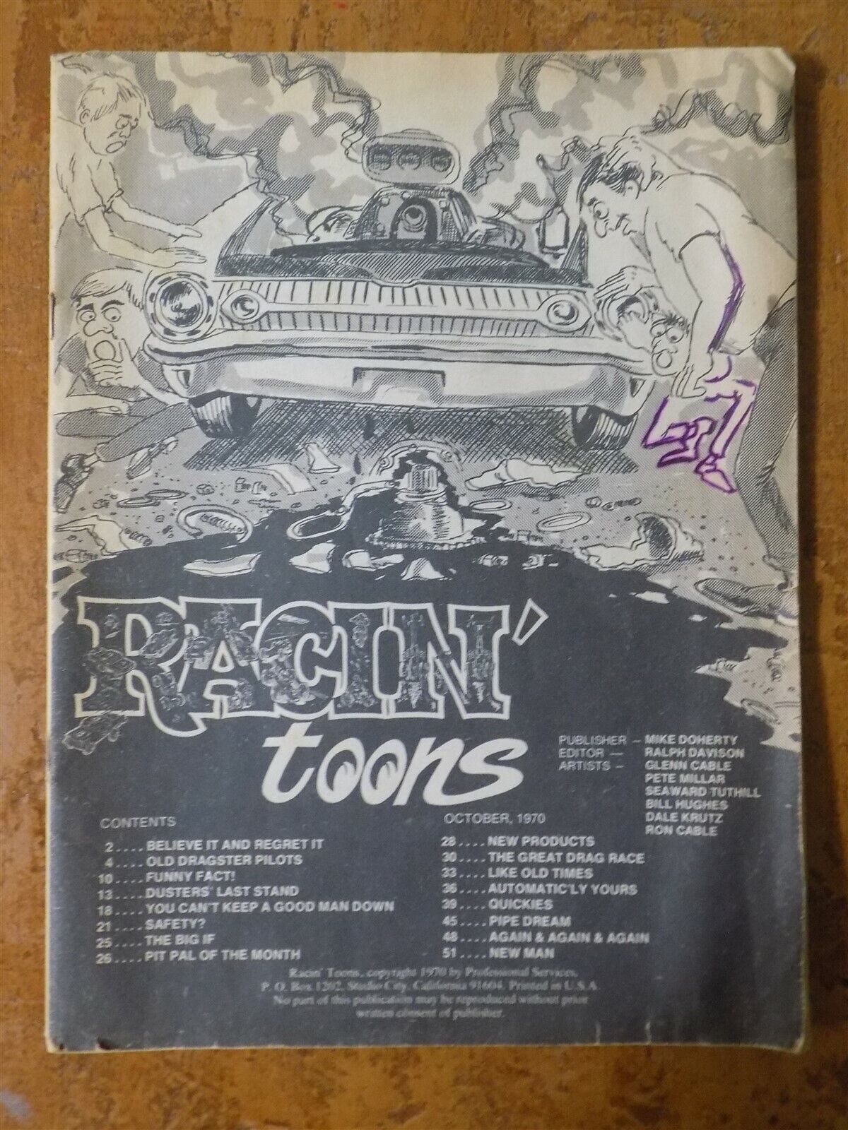 Racin' Toons Magazine October 1970 VG Condition 