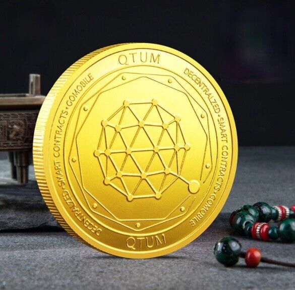 Quantum QTUM | Cryptocurrency Virtual Currency | Gold Plated Coin