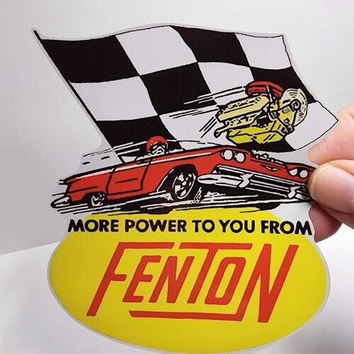 FENTON Vintage Style DECAL / Hot Rod STICKER, racing, rat rod, 1960s