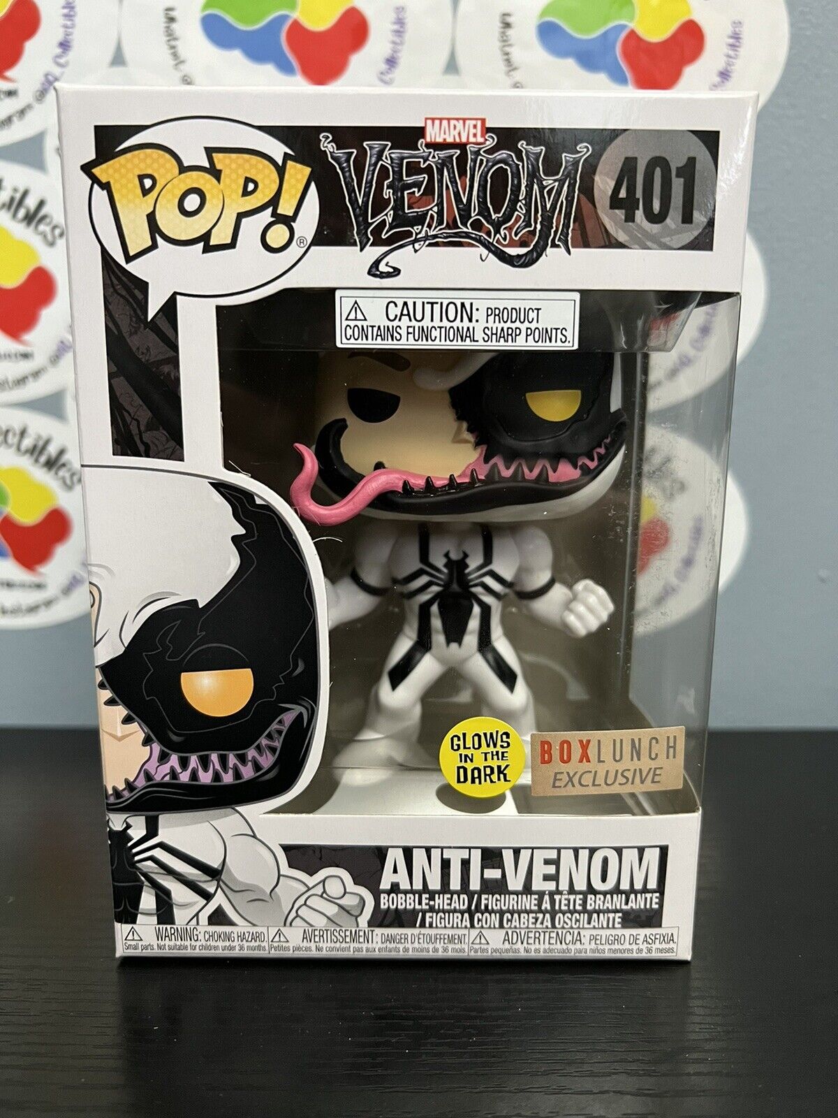 Funko Pop Marvel Venom Anti-Venom #401 Box Lunch Glow GITD Exclusive Bobblehead