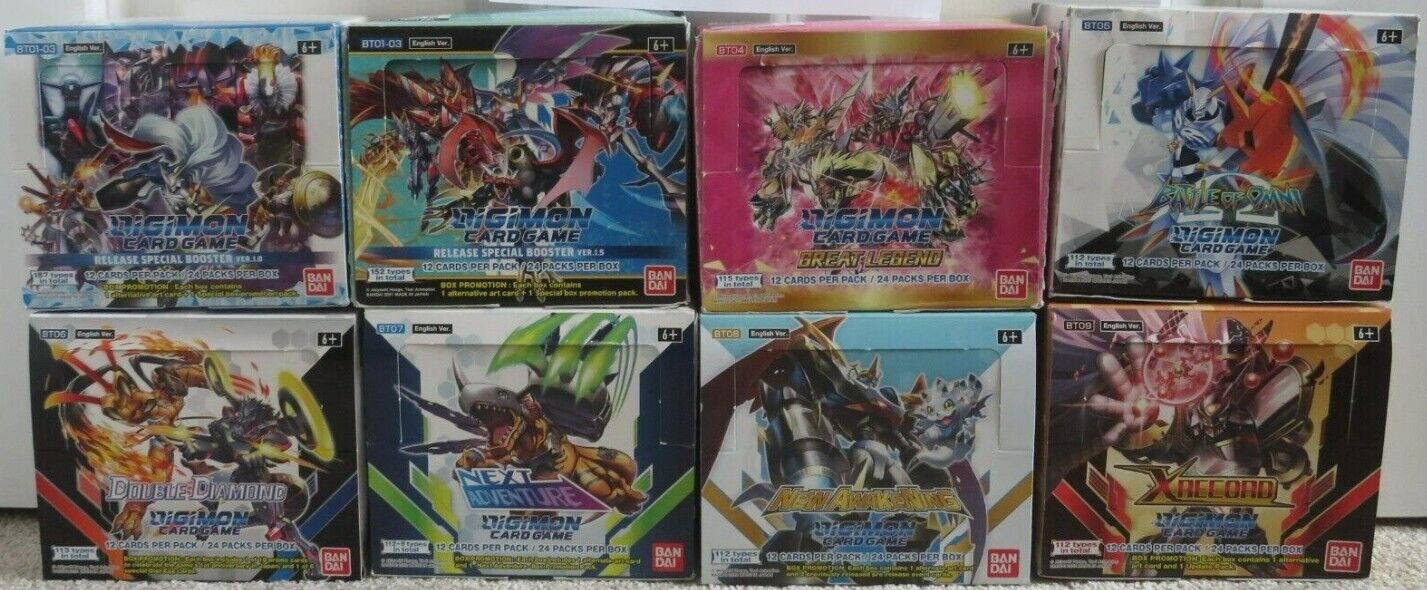 Digimon TCG Mixed Lot Bundle - 100 different RANDOM cards from BT1 -BT10 Sets