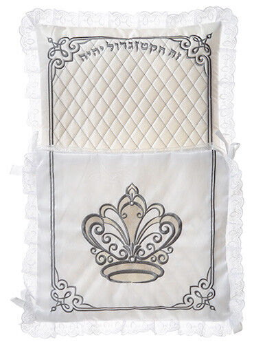 Satin Bris Pillow - Brit Milah Pillowcase - New Jewish Baby - Torah Crown
