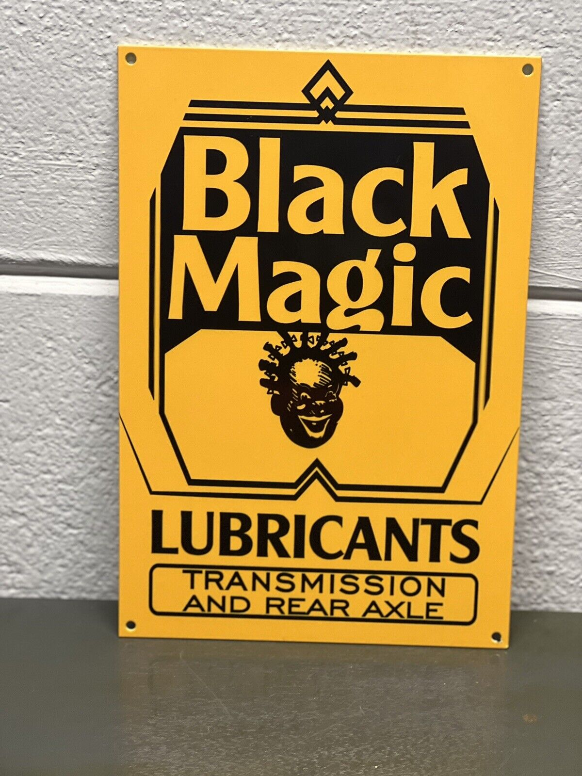 Black Magic Lubricants Thick Metal Sign Transmission Axle Grease Gas Oil Garage