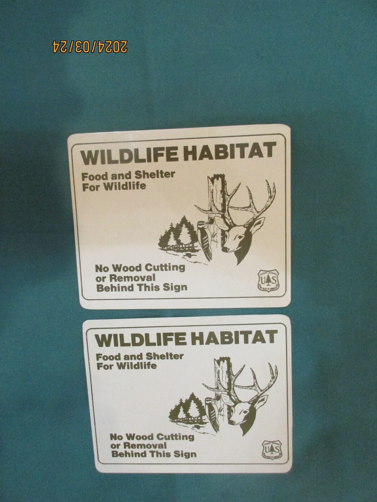 US FOREST SERVICE WILDLIFE HABITAT METAL SIGNS