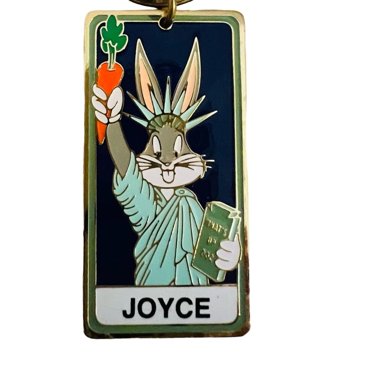 Bugs Bunny Warner Bros. Statue of Liberty Personalized Key Chain Name JOYCE VTG