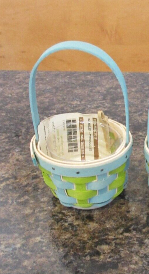 Longaberger Baubles 2016 Turquoise Blue Lime Green Mini Basket NEW Tags