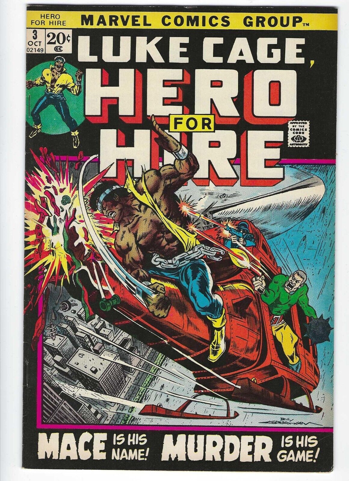 Marvel Comics Luke Cage Hero for Hire # 3 Fine-  1st appearance of Gideon Mace