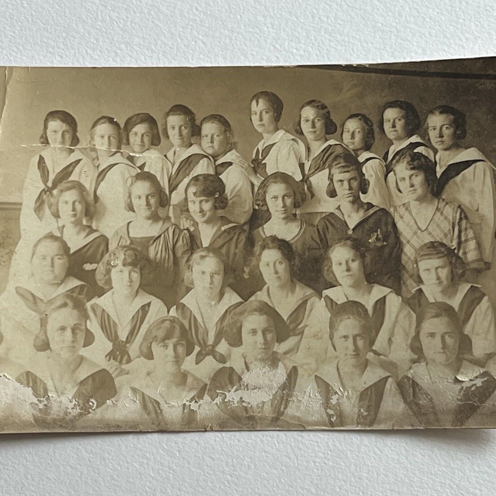 Antique RPPC Real Photograph Postcard Group Teen Girls School Class