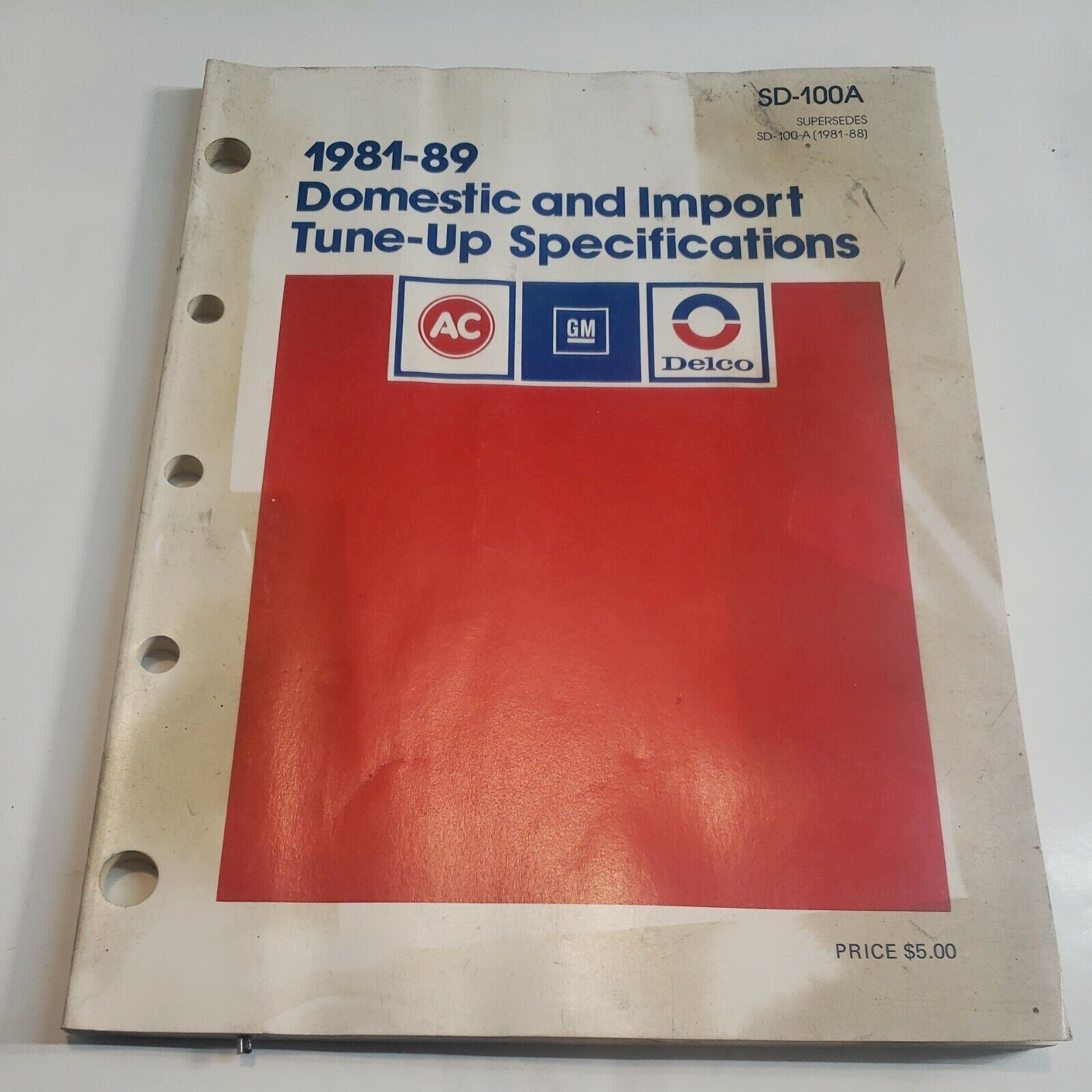 1981-89 Domestic & Import Tune-Up Specifications Manual SD-100A AC GM 