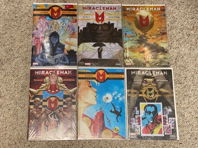 NEIL GAIMAN'S MIRACLEMAN ISSUES #1-6 COMPLETE SERIES ALL POLYBAGGED NEAR MINT