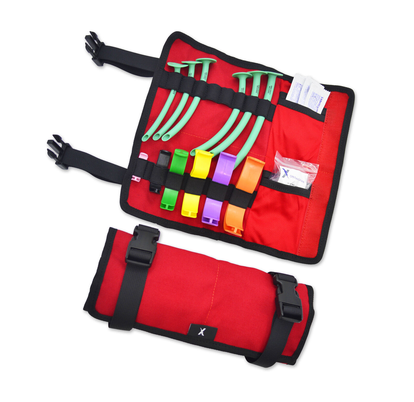 Lightning X Oral & Nasal Airway Roll Kit - Berman OPA, NPA, CPR Mask + Gear Bag