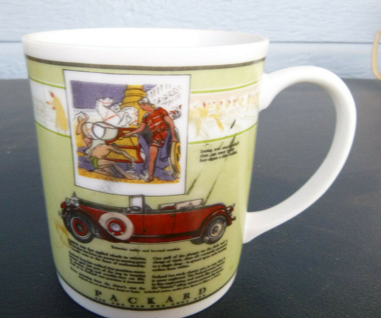 VINTAGE Reo Royal Eight & Packard old car COFFEE Cup MUG 