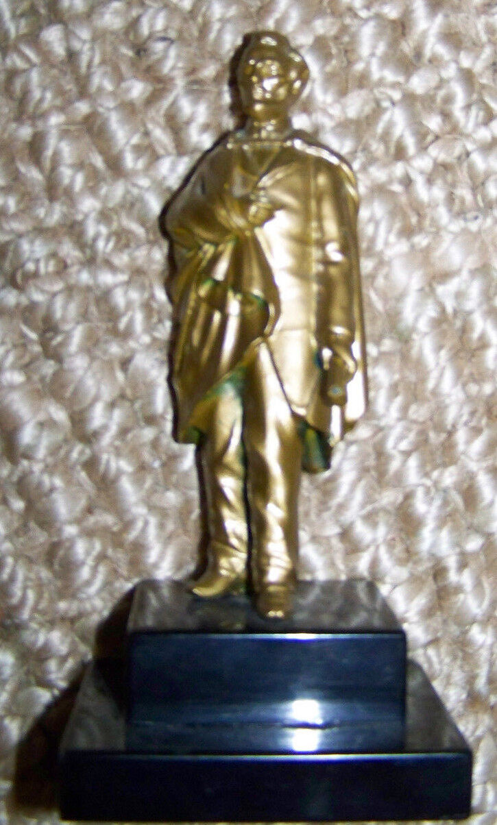 OLDER CAST METAL GOLD or GILDED PAINTED METAL ABRAHAM LINCOLN STANDING STATUETTE