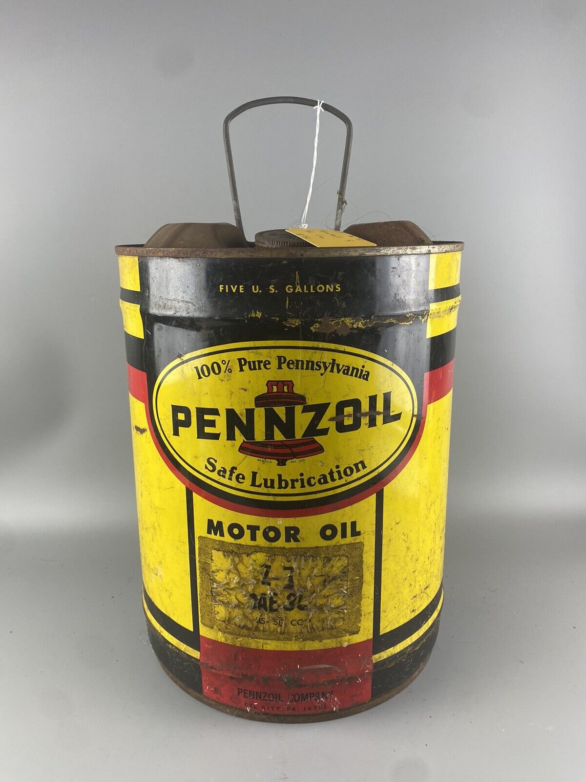 Vintage Pennzoil 5 Gallon Can