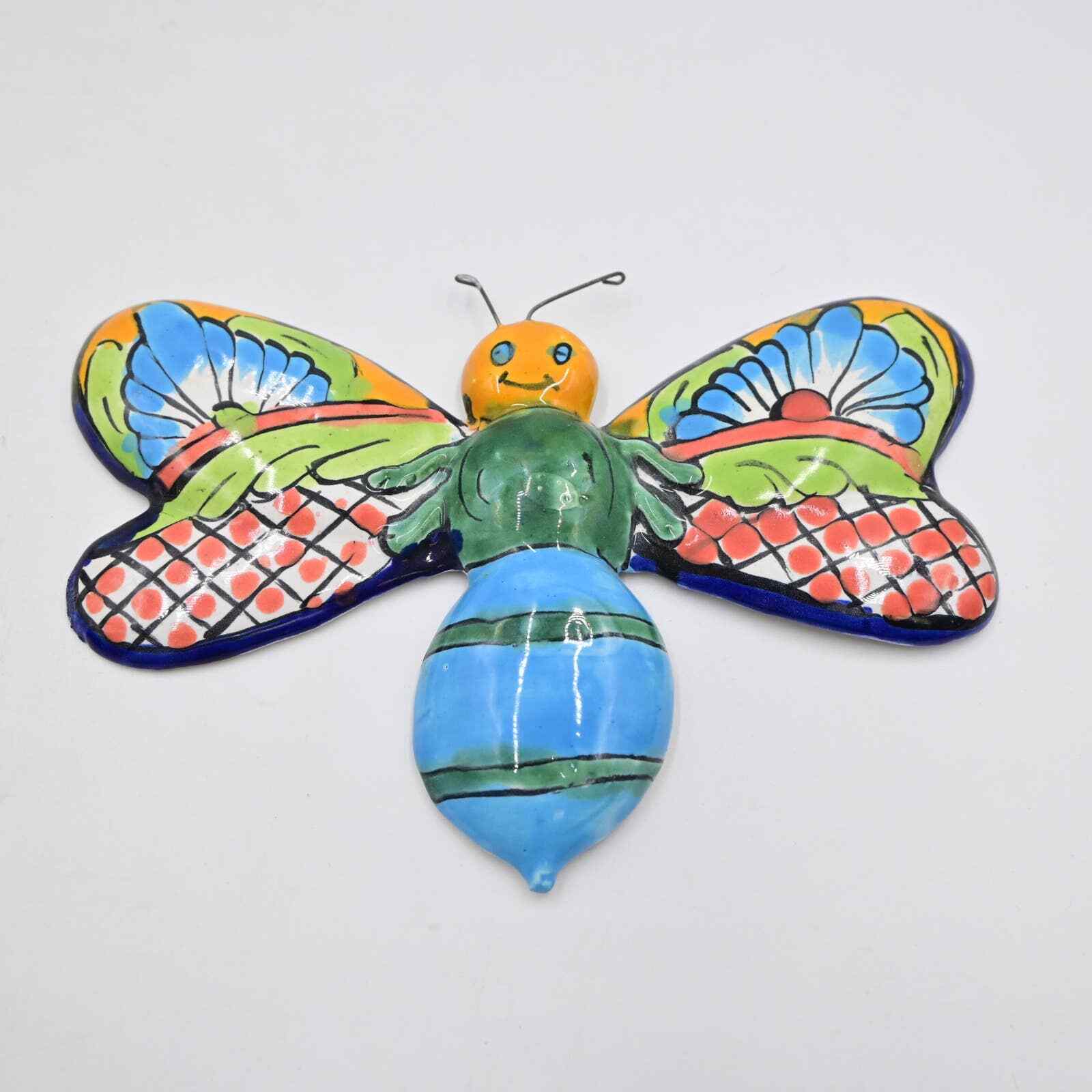 Talavera Mexican Ceramic Hand Painted Butterfly Wall Art