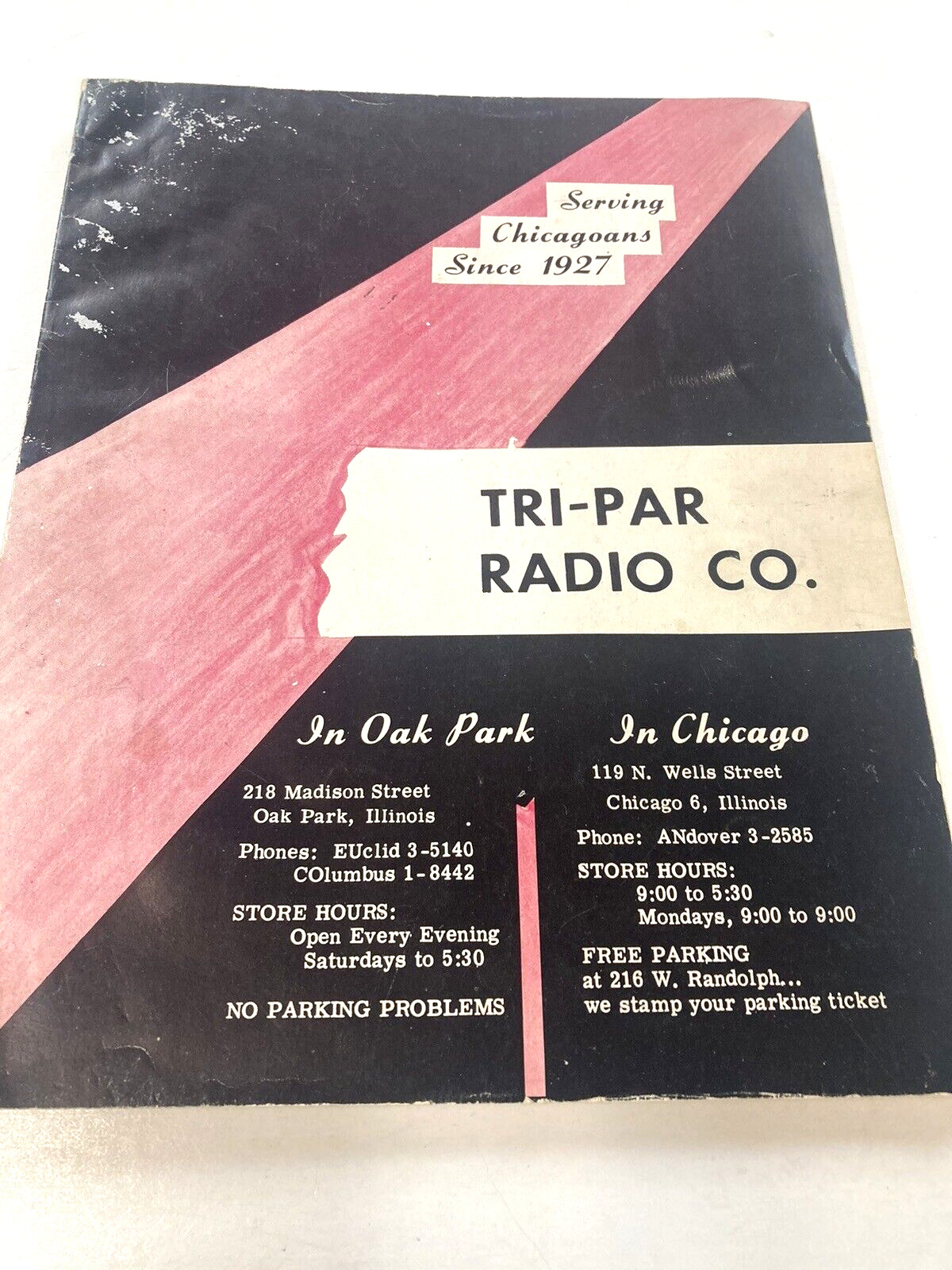1954 VTG TRI-PAR RADIO CO. CATALOG - CHICAGO - ZENITH - MAGNAVOX - LIONEL TRAIN