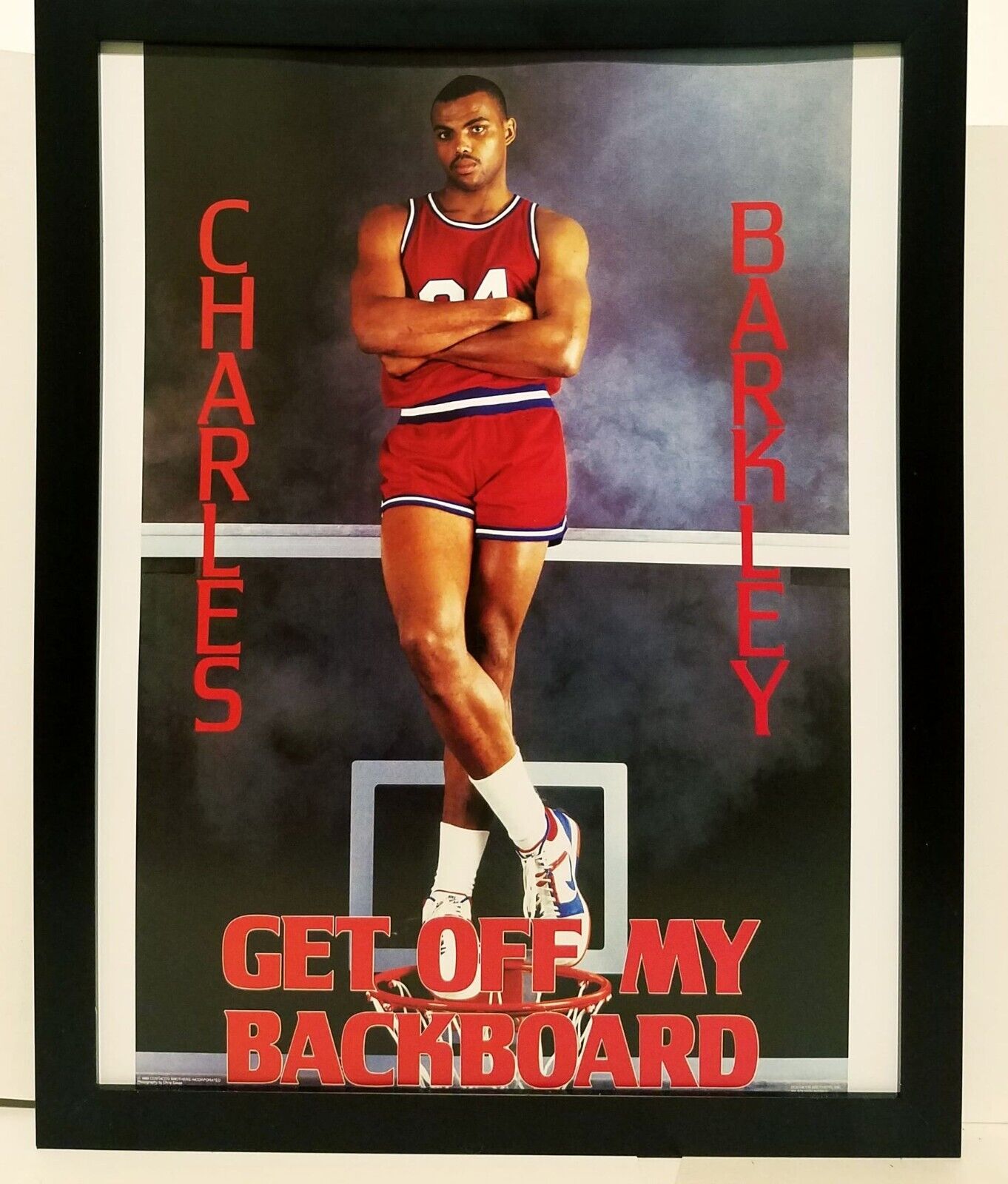 Charles Barkley 76ers Costacos Brothers 8.5x11 FRAMED Print Vintage 80s Poster
