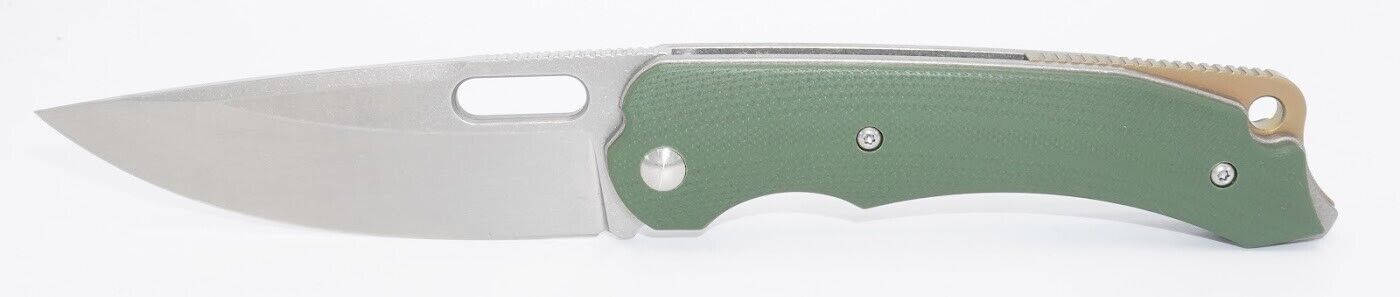 Bladerunners Systems Folding Knife Green G10 Handle M390 Plain Edge Navajo-GN