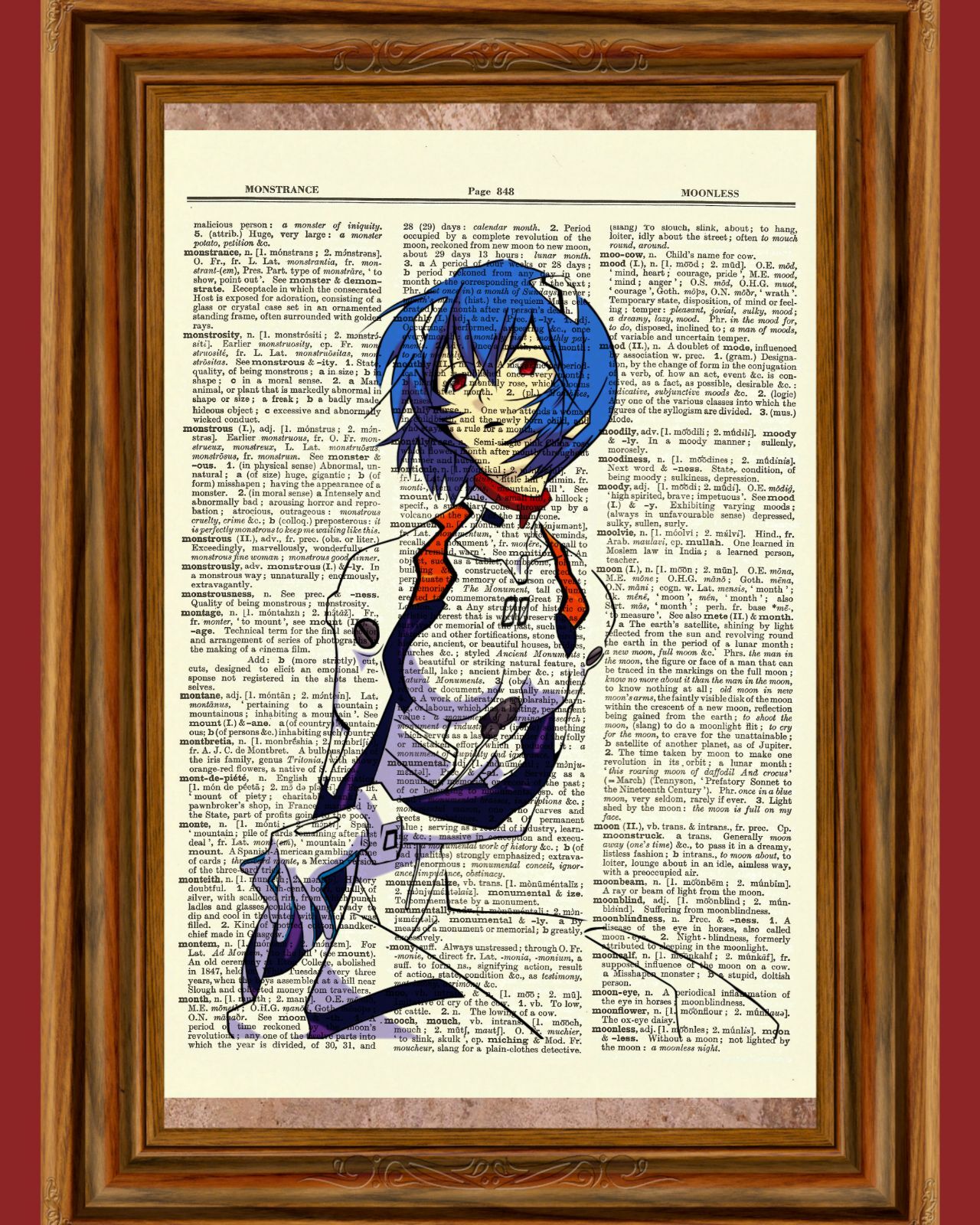 Ayanami Rei Evangelion Dictionary Art Print Poster Picture Manga Girl Anime Book