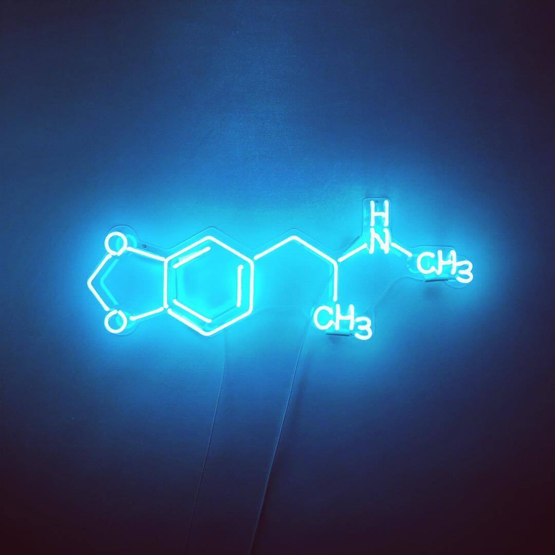Amy Organic Chemistry Formula Strutturale Di MDMA Neon Sign With Dimmer