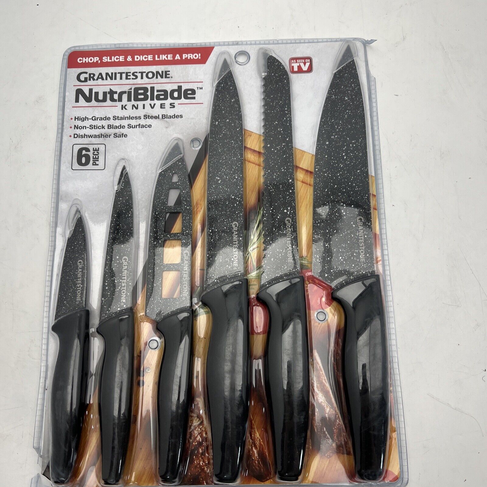 Granitestone NutriBlade 6 Piece Knife Set Nonstick High-Grade Stainless Blades