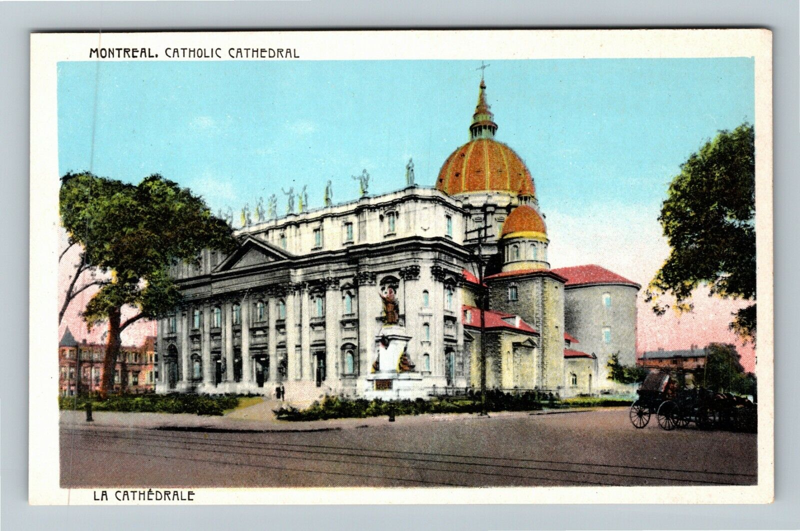 Montreal QC-Quebec Canada, Catholic Cathedral, Vintage Postcard