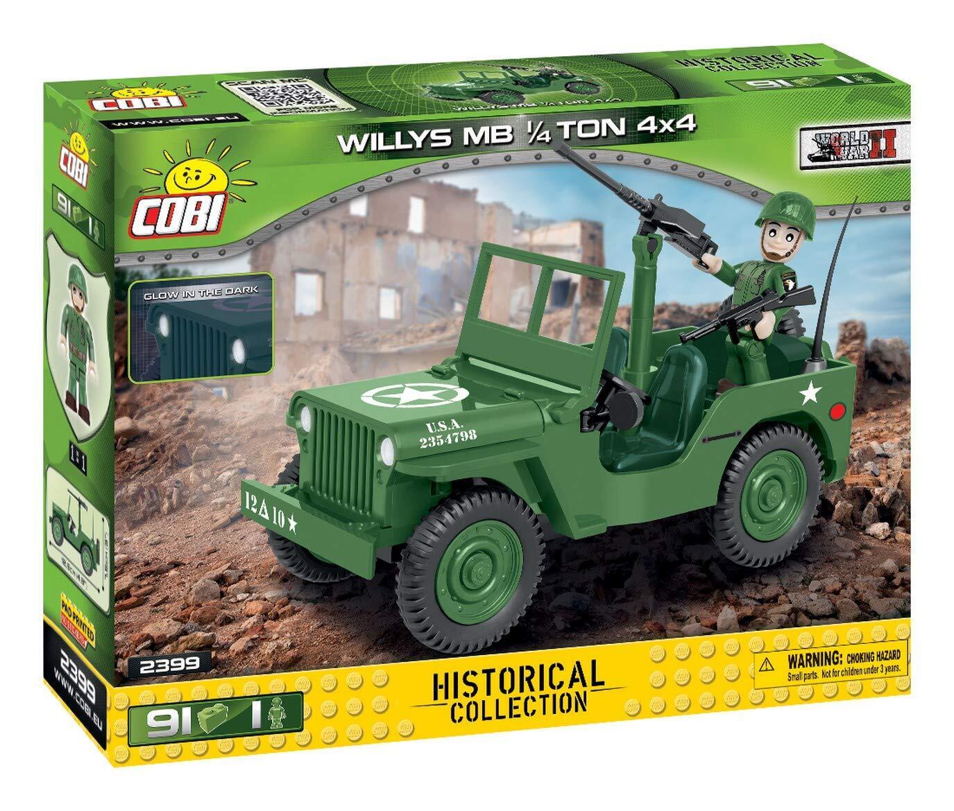 Cobi Historical Collection #2399 Willys Jeep MB (WWII US Army Jeep)