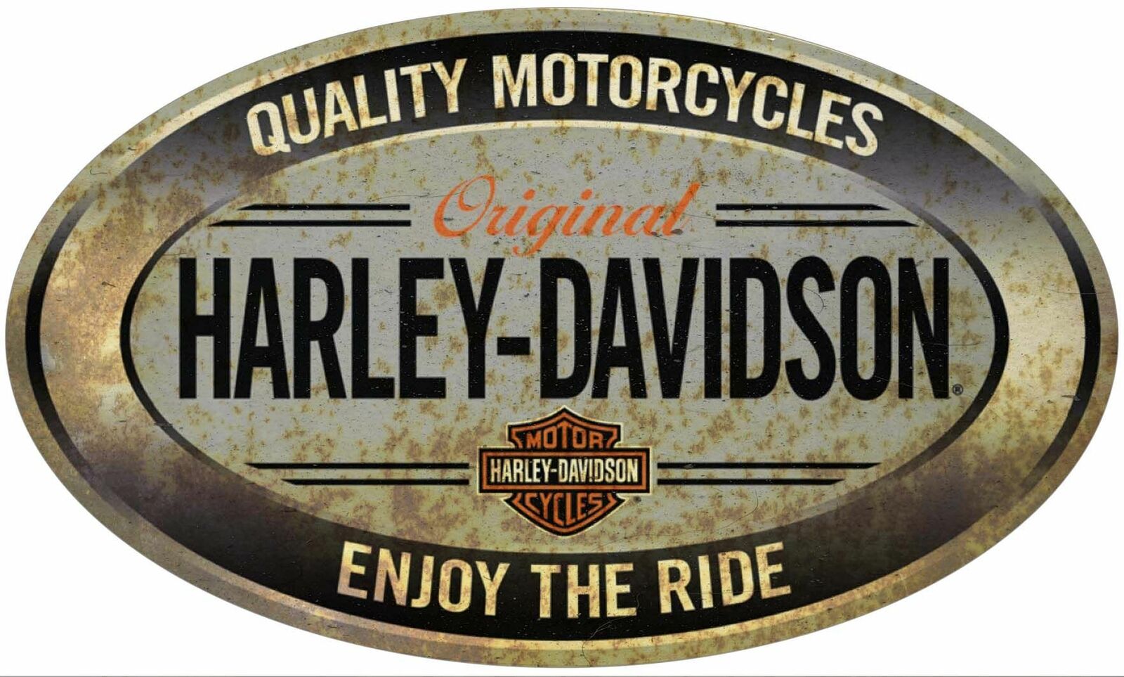 HARLEY DAVIDSON CYCLES ENJOY THE RIDE HEAVY DUTY USA MADE METAL ADVERTISING SIGN