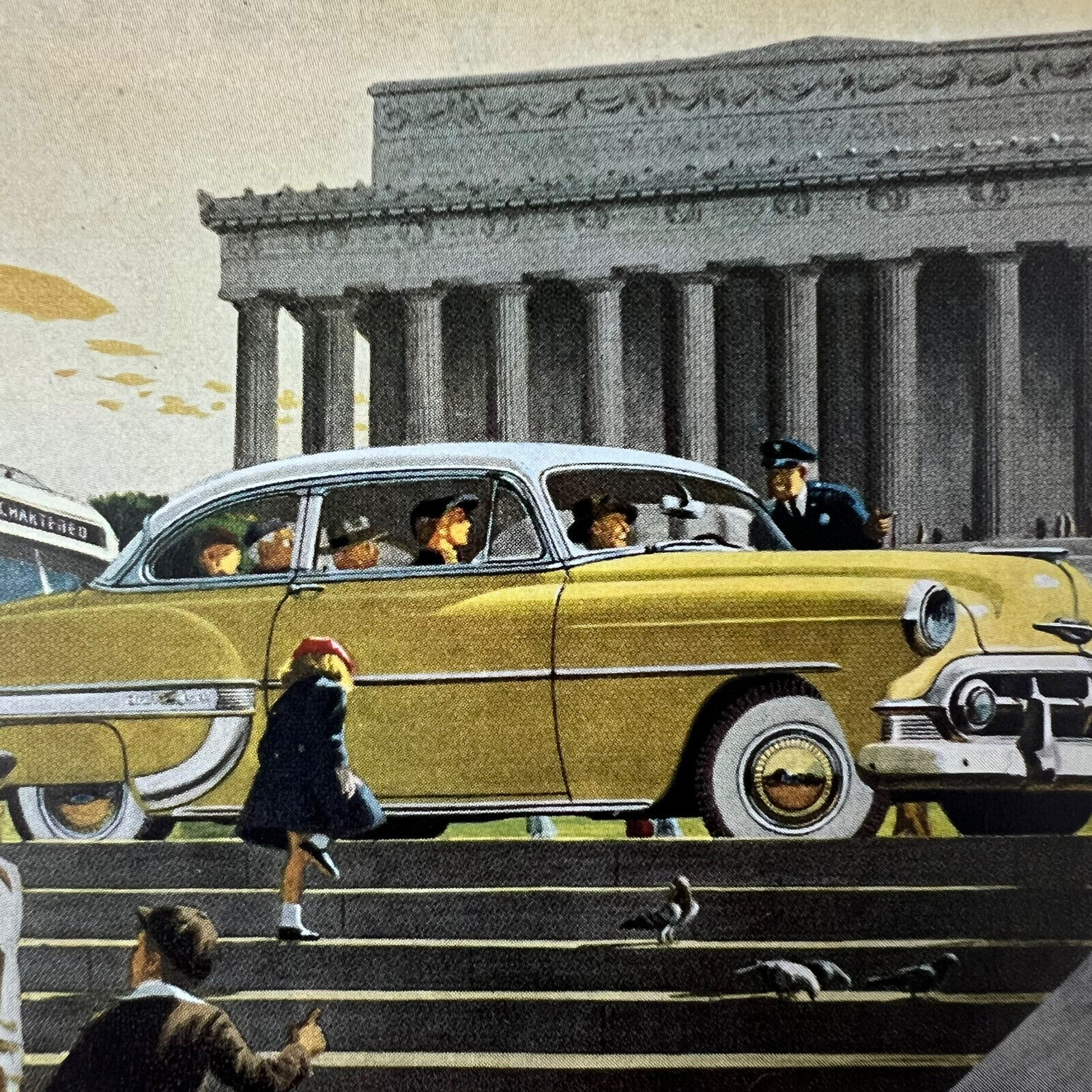 Vintage Chevrolet Bel Air 2 Door Sedan Yellow White Advertisement Ad Automobile