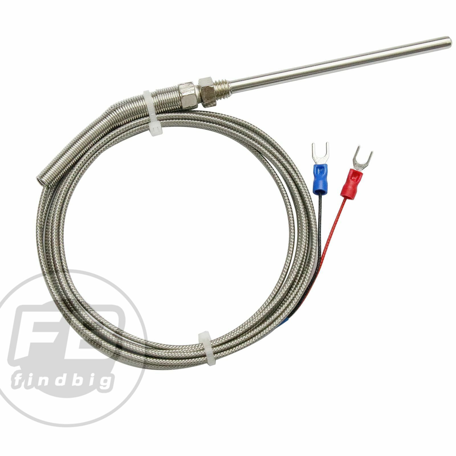 USA K Type 5*100mm M8 Screw Thread probe thermocouple with 2m Cable