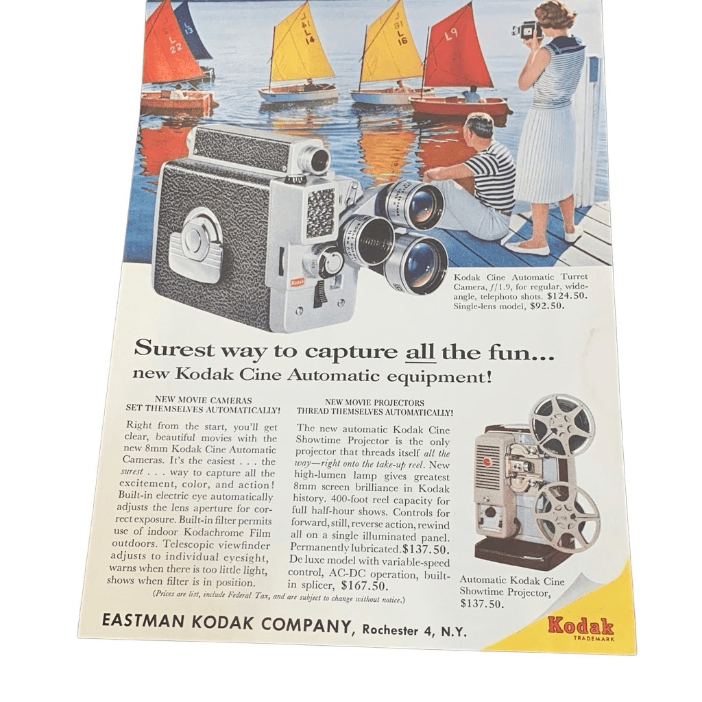 Vintage 1959 Kodak Cine Automatic Graduate to Movies Ad Advertisement