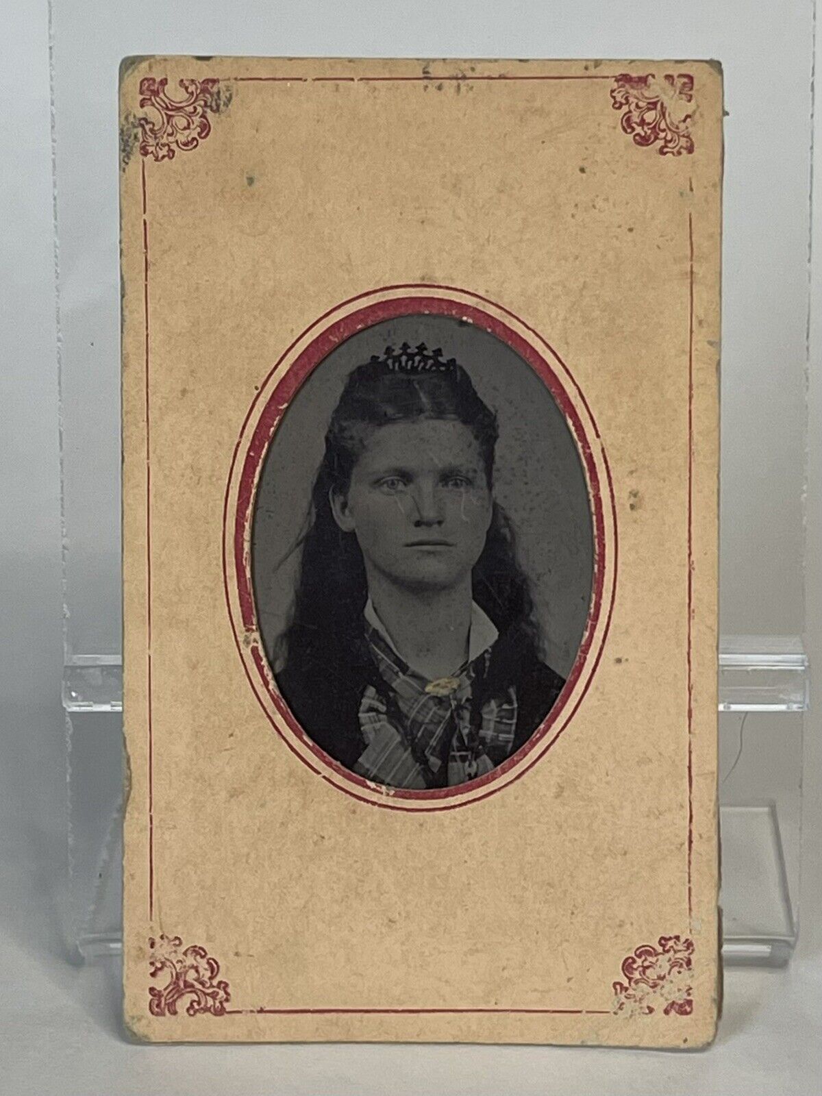 Antique Victorian Old Tintype Photo Woman Tin Type