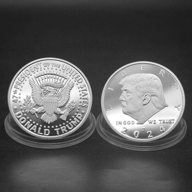 1Pc 2024 President Donald Trump Liberty Silver Plated EAGLE Commemorative Coin