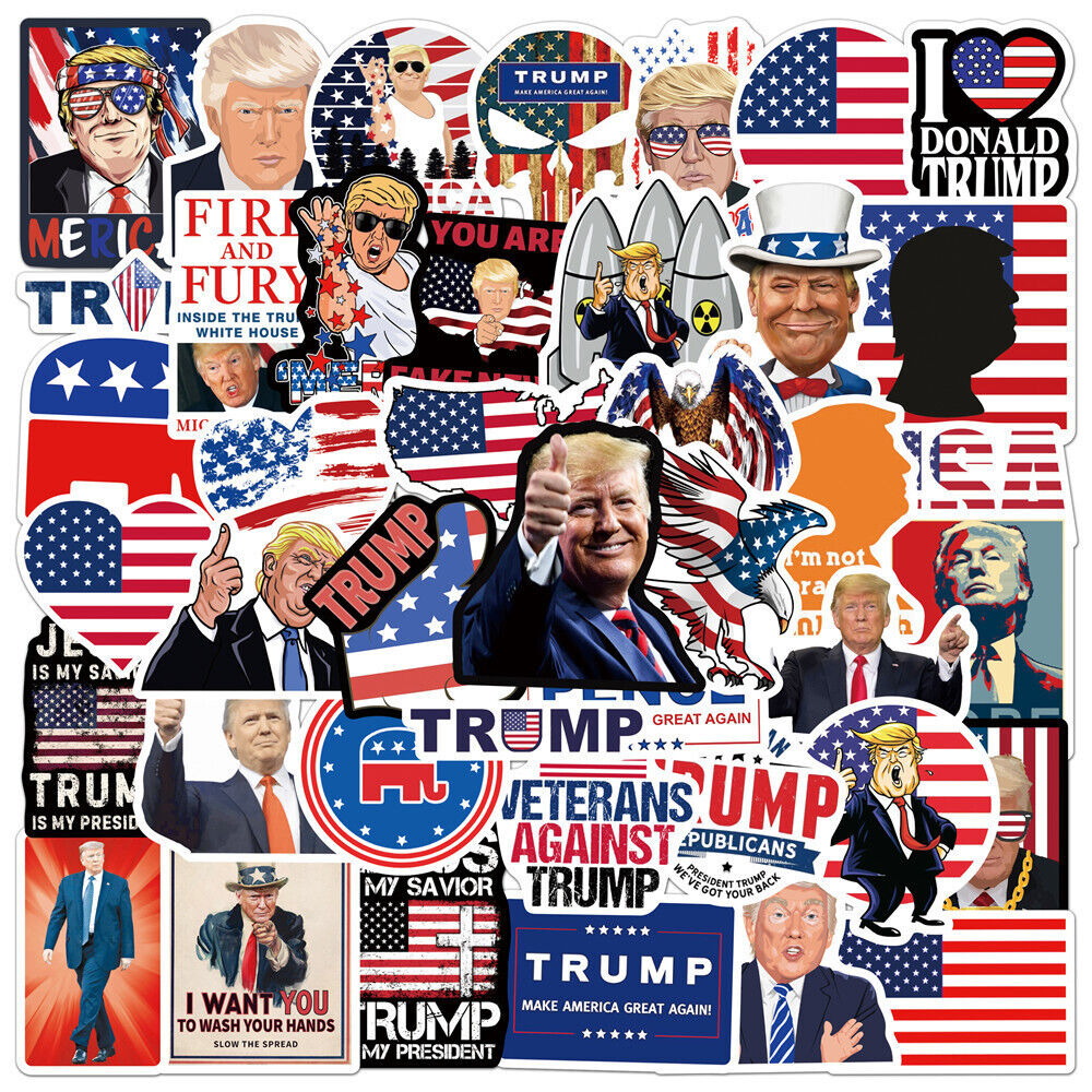 50 Pcs Donald Trump President Campaign Stickers Car Bumper/Republican Party