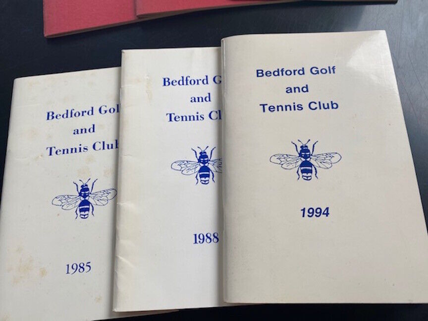 TRIO BEDFORD GOLF TENNIS CLUB BOOKS  Three original vintage member books