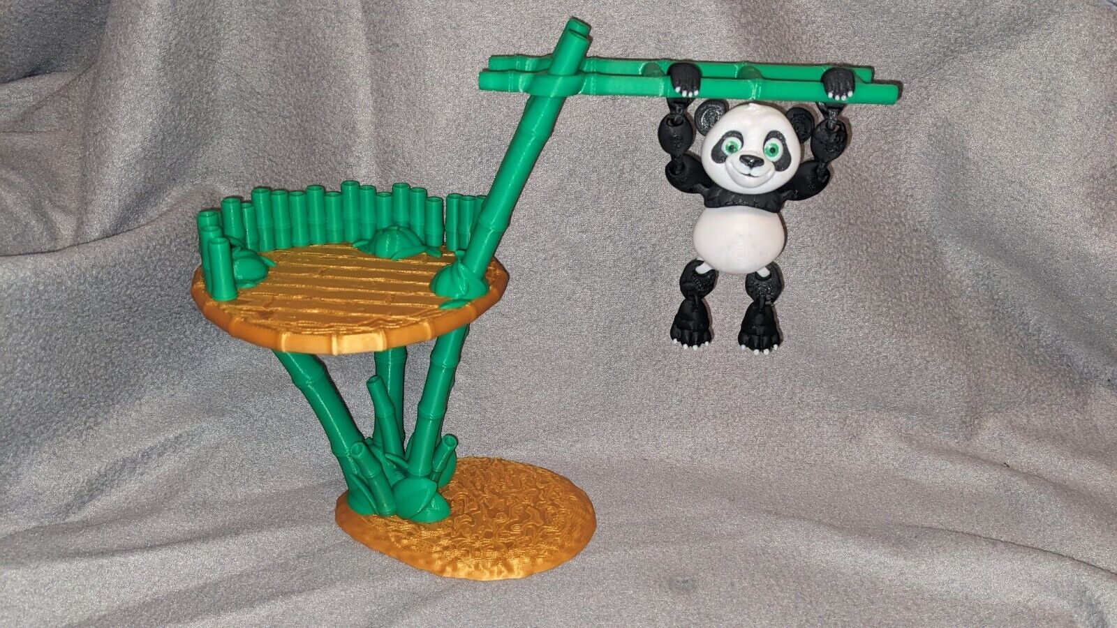Flexi Factory Panda And Bambu Frame. Fidget Pet, Desk Buddy. Articulated 
