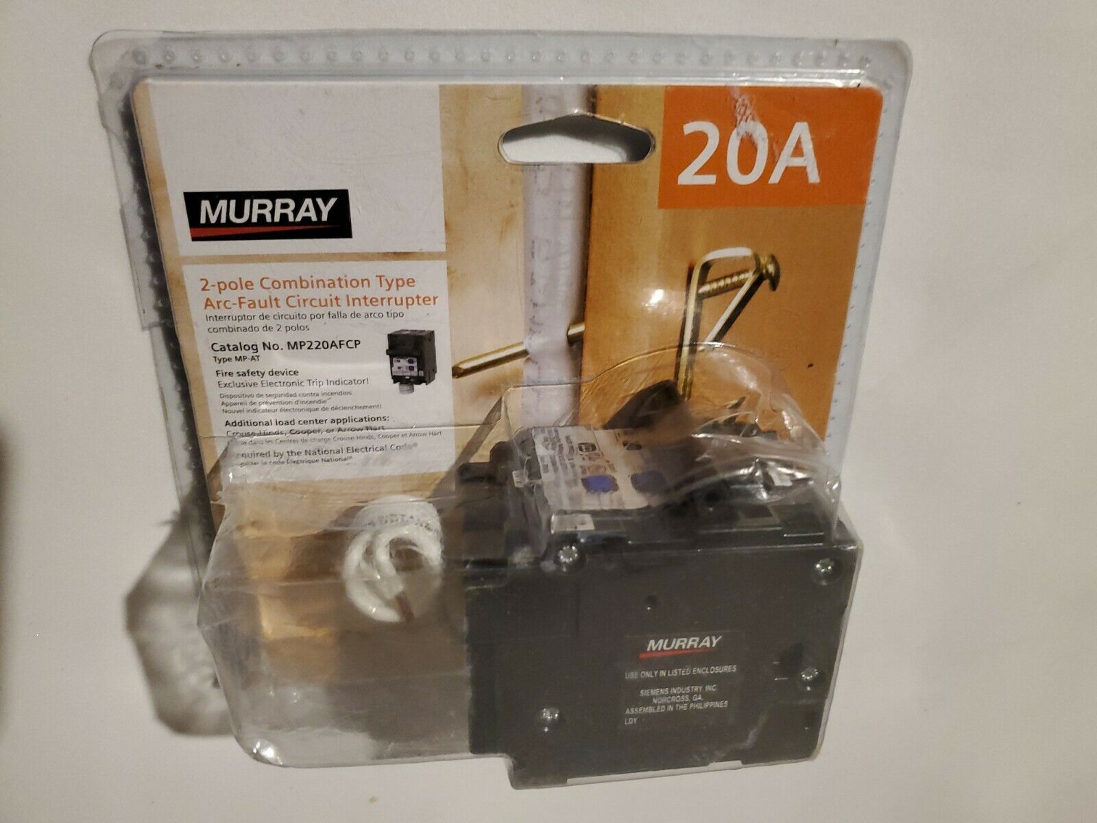 Murray 20 Amp Double-Pole Type MP-AT Combination AFCI Circuit Breaker MP220AFCP