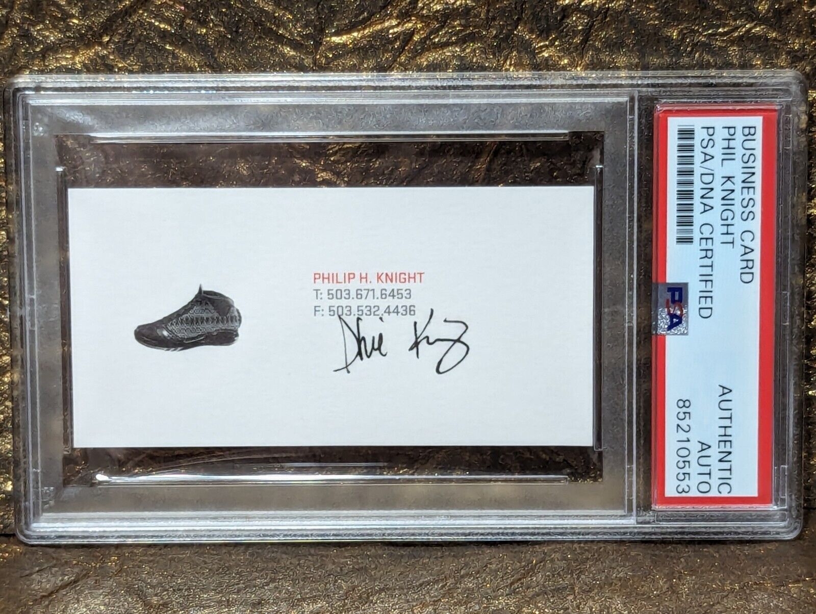 PHIL KNIGHT PSA Autograph Signed Business Card Nike 