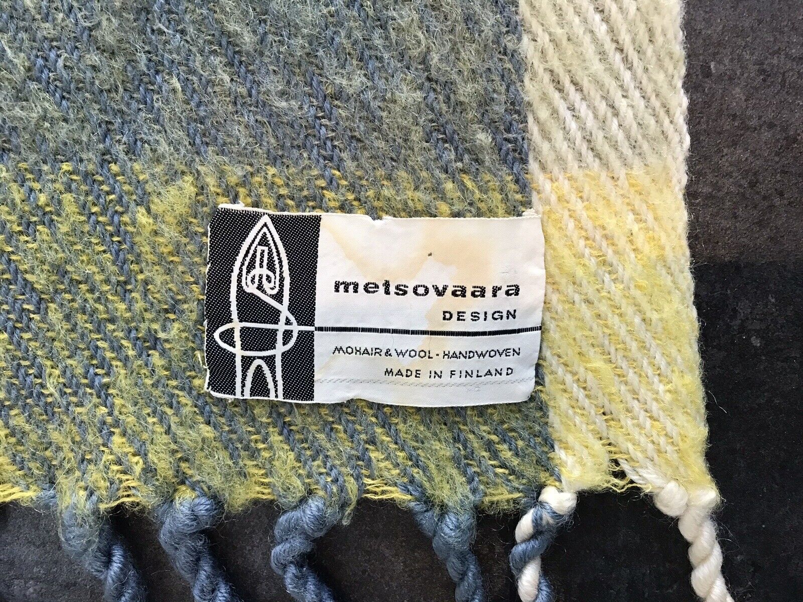 Vintage Finland Metsovaara Design Mohair & Wool Handmade Throw Blanket 