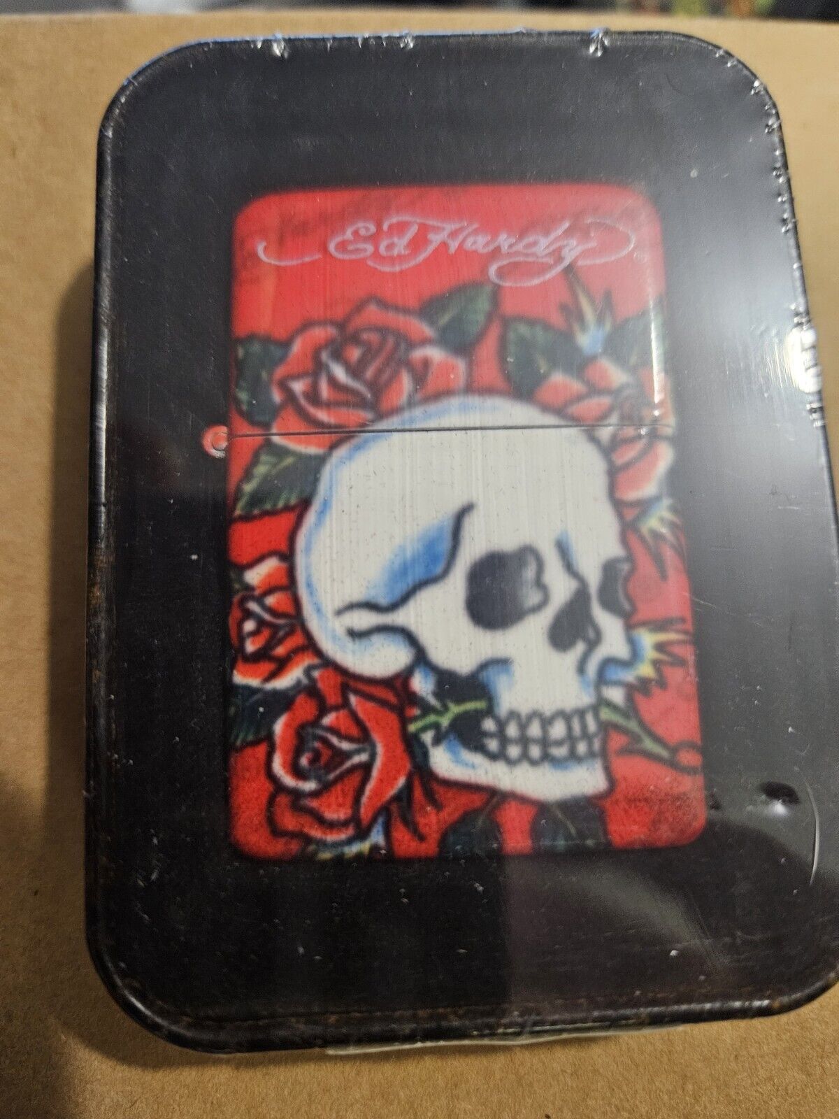 Ed Hardy Lighter Flip Top Refillable Collectible By Christian Audigier Skull
