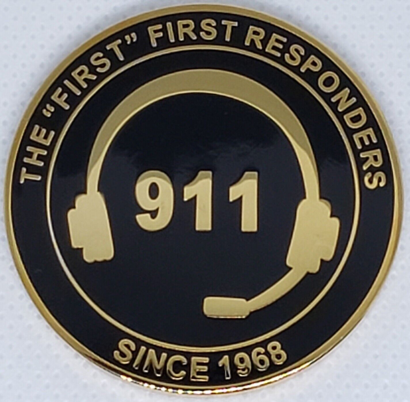 9-1-1 Dispatcher Thin Gold Line challenge coin 911 telecommunicator TC Week gift